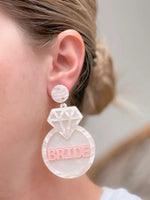 PREORDER: Acrylic Bride Ring Dangle Earrings