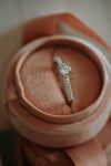 Jora Dainty Princess Cut Sterling Silver Ring Rhodium Plating