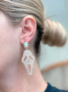PREORDER: Rhinestone Scream Mask Dangle Earrings