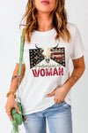 AMERICAN WOMAN Graphic Round Neck Tee