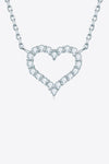 Moissanite Platinum-Plated Heart Necklace
