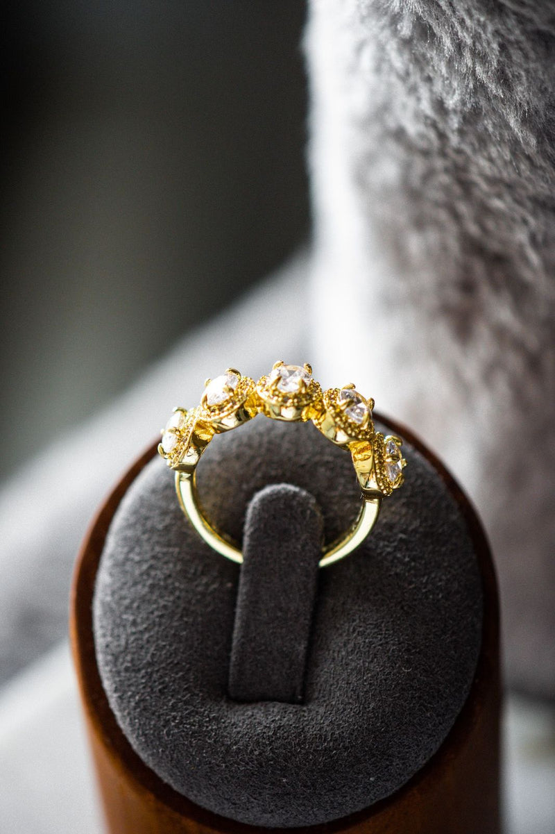 Isabella 5-Stone Half Eternity Gold Ring