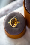 Sophia Tiger Eye Oval Cut Gold Ring