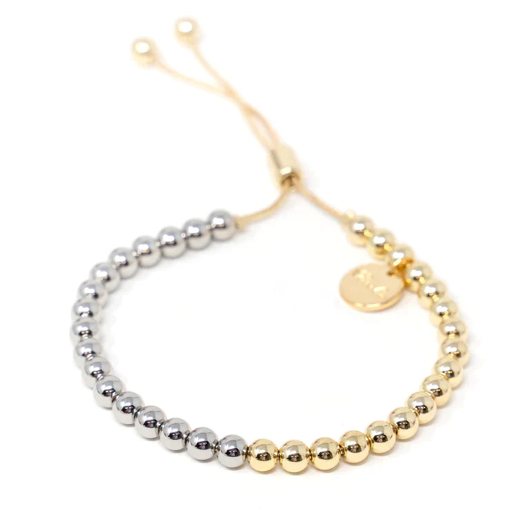 PREORDER: Two Tone Adjustable Bracelet in Assorted Sizes