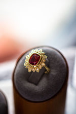 Victoria Ruby Radiant Cut Gold Ring